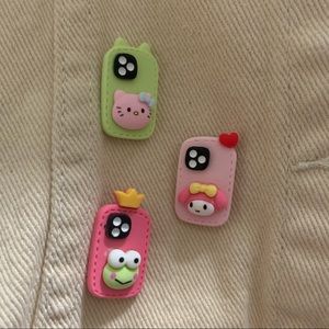 Sanrio Hello Kitty, Keroppi and My Melody Set of 3 iPhone Inspired Charms Pins
